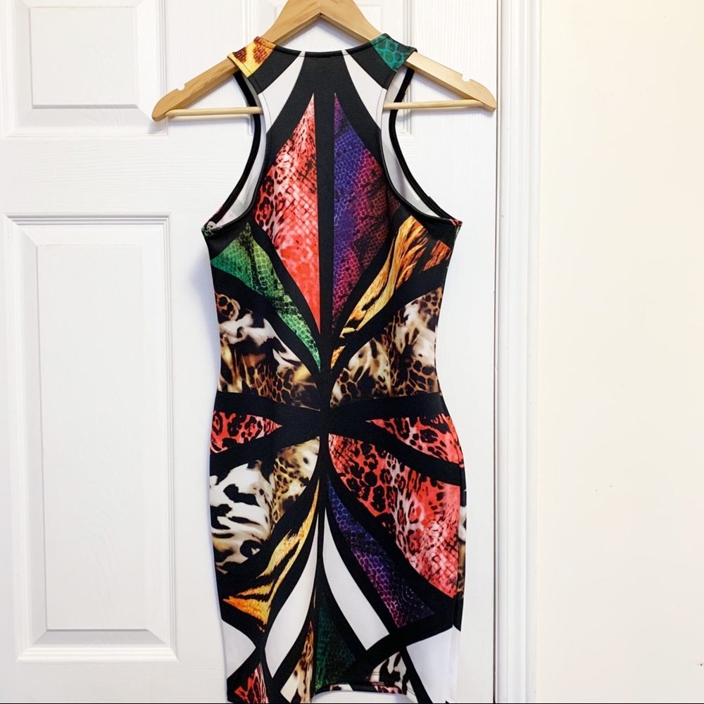 First Look Sleeveless Mini Dress Multi Colour Animal Print Size Small - Picture 5 of 6